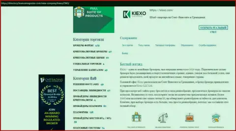 Статья про ФОРЕКС брокерскую организацию KIEXO размещена на сайте Directory FinanceMagnates Com