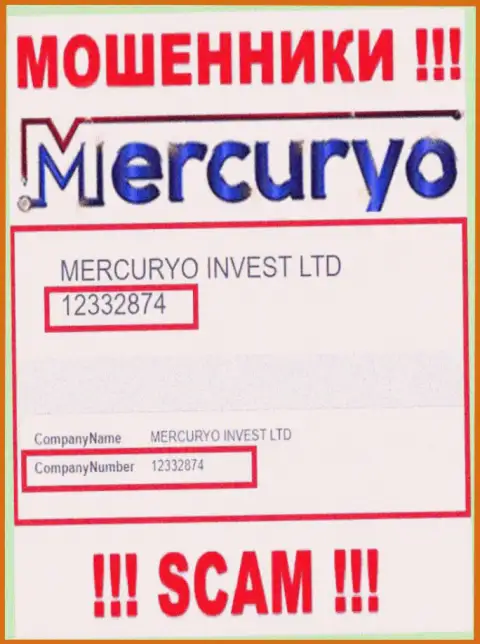 Рег. номер противозаконно действующей конторы Меркурио - 12332874