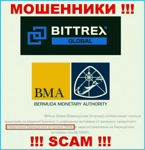 И контора Bittrex Com и ее регулятор - Bermuda Monetary Authority, являются мошенниками