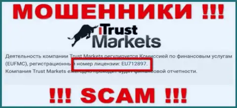Это конкретно тот номер лицензии, который показан на официальном сайте Trust Markets