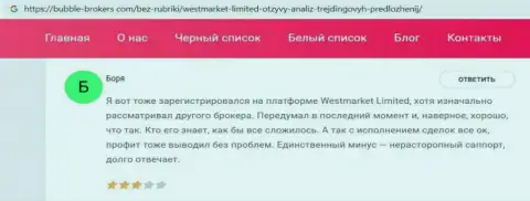 Веб-сервис бубле-брокерс ком представил инфу об forex дилинговой организации WestMarket Limited