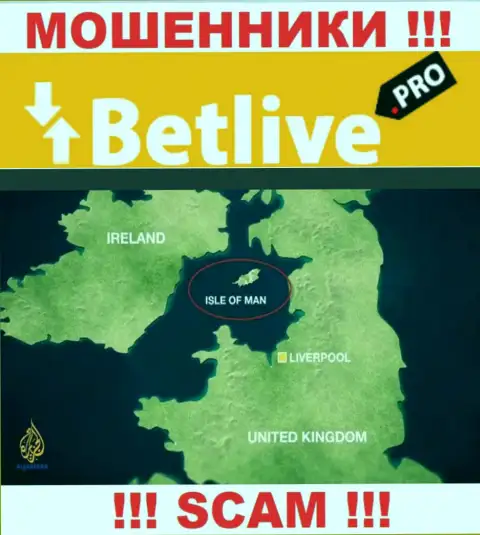 Bet Live пустили свои корни в оффшорной зоне, на территории - Isle of Man