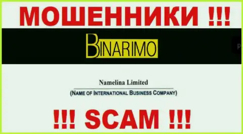 Юр. лицом Binarimo является - Namelina Limited