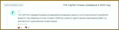 TVK Capital - это МОШЕННИКИ !!! Помните об этом, когда надумаете вкладывать средства в данный лохотронный проект (объективный отзыв)
