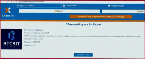 Статья об online обменнике БТКБит на веб-сайте Хрейтес Ру