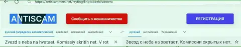 Автор отзыва позитивно описывает услуги компании Zinnera на сайте АнтиСкаммерс Нет